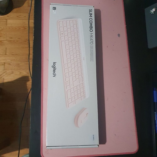 Logitech MK470 wireless keyboard and mouse pink US layout