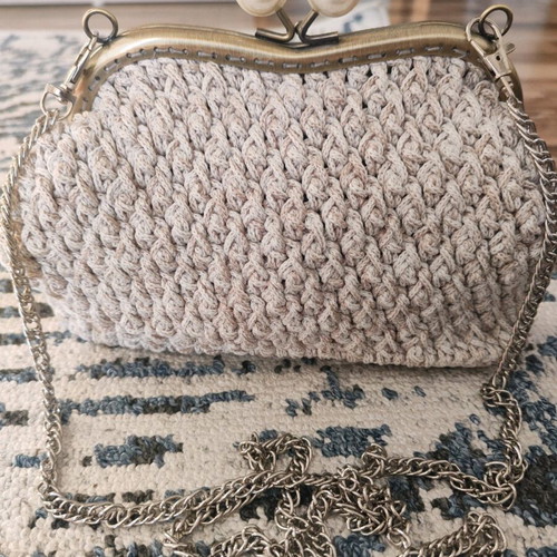 Πλεκτή τσάντα χειρός καινούργια τύπου clutch με αλυσίδα ώμου