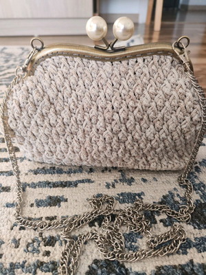 Πλεκτή τσάντα χειρός καινούργια τύπου clutch με αλυσίδα ώμου