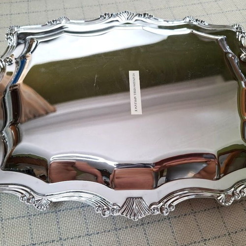 Serving tray stainless steel like new, 34 cm