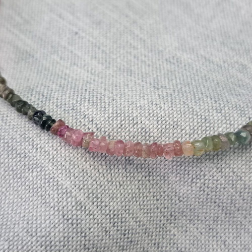 Bracelet with natural tourmalines and silver, new, handmade