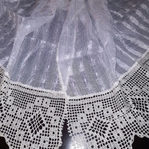 Cretan traditional wedding towel new with handmade lace