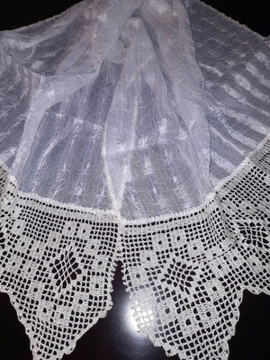 Cretan traditional wedding towel new with handmade lace