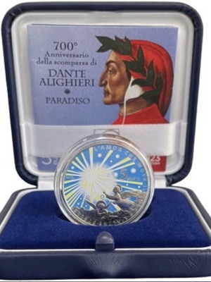 5 Euro 2023 Italy Dante Alighieri Paradiso Silver Coin new