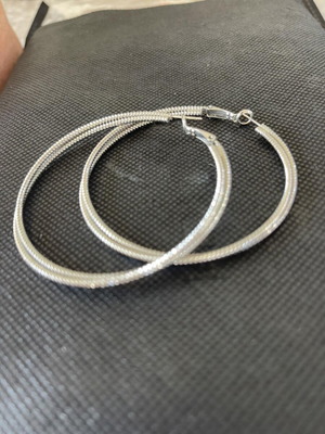 Double hoop earrings like new, stainless steel