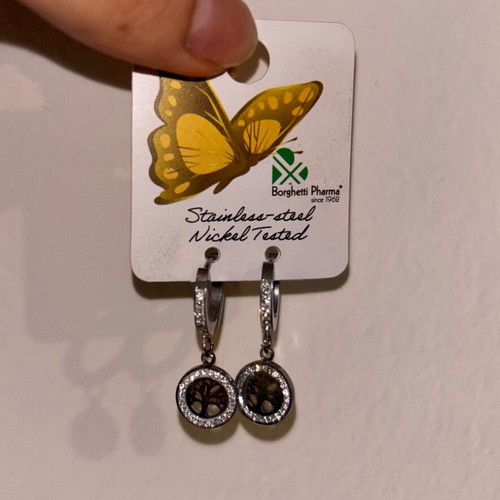 Borghetti Pharma stainless steel earrings new silver
