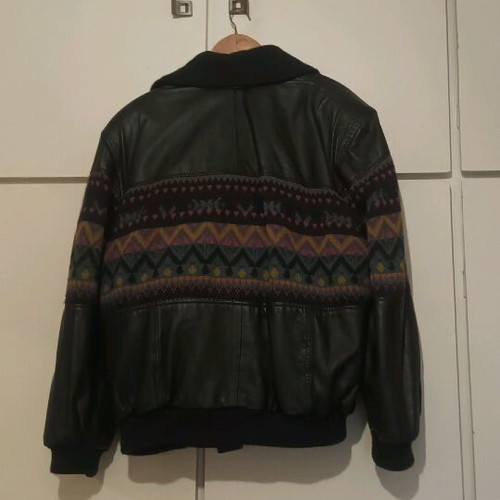 Men's leather napa jacket Italian like new, black, size L
