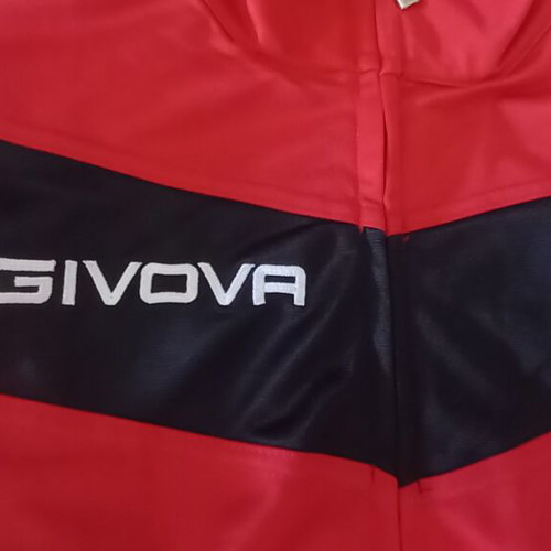Sports jacket like new, red with sewn logos