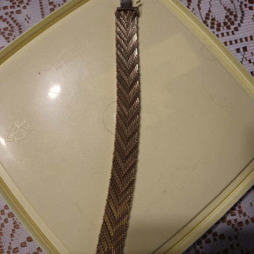 Vintage gold plated woven mesh bracelet