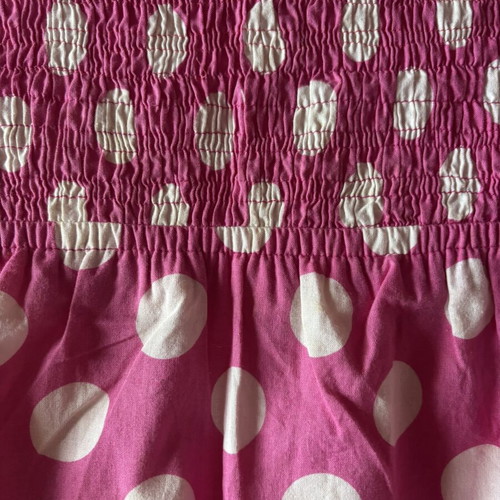 Polka Dot Dress strapless, used, white and pink