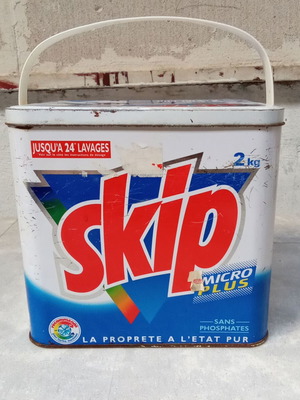 Συσκευασία απορρυπαντικό ρούχων Skip μεταχειρισμένη, αλουμίνιο, δεκαετία 1990