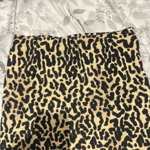 Leopard Mini Skirt Elastic New Zara Black Beige