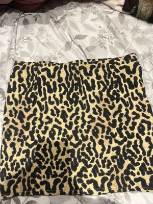 Leopard Mini Skirt Elastic New Zara Black Beige