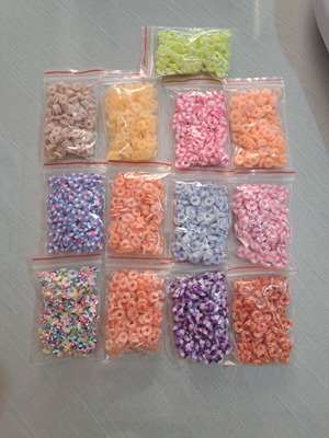 Rubber Beads colorful, like new, 88 g