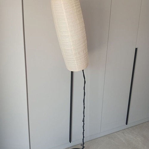 IKEA floor lamp with paper shade and metal base like new