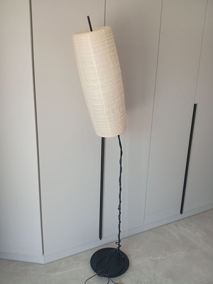 IKEA floor lamp with paper shade and metal base like new