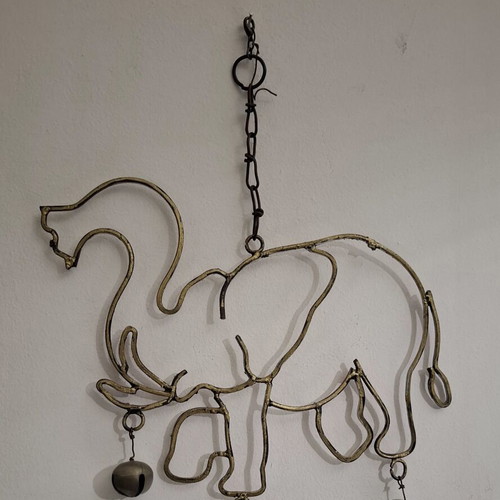 Handmade Metal Wall Decor Elephant Wind Chime used