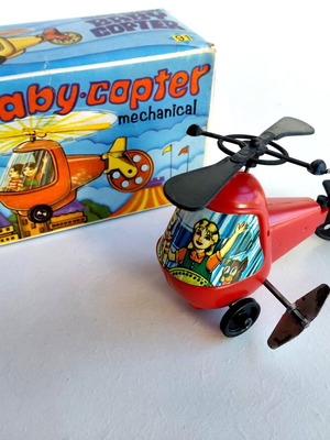 Wind-up Helicopter Toy 1960s Priftis New