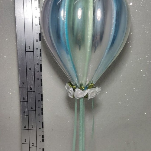 Glass hot air balloon hanging ornament