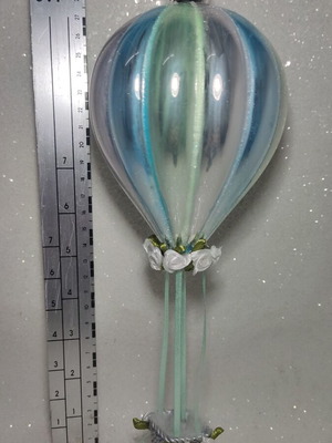 Glass hot air balloon hanging ornament
