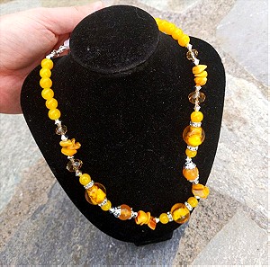 Yellow summer style necklace