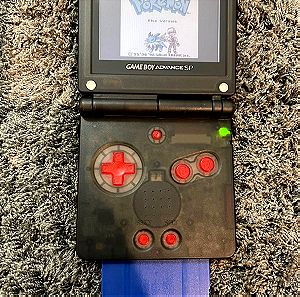 Nintendo Gameboy advance sp clear black shell & Pokémon blue