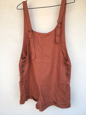 ROXY jumpsuit 55% linen and 45% cotton like new, size M, colorful orange