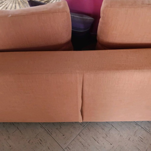 Living room set with 3-seat and 2-seat sofa used with throws