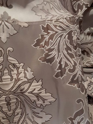 Taffeta Satin Matte Curtain new, beige and brown, 290x240-280 cm