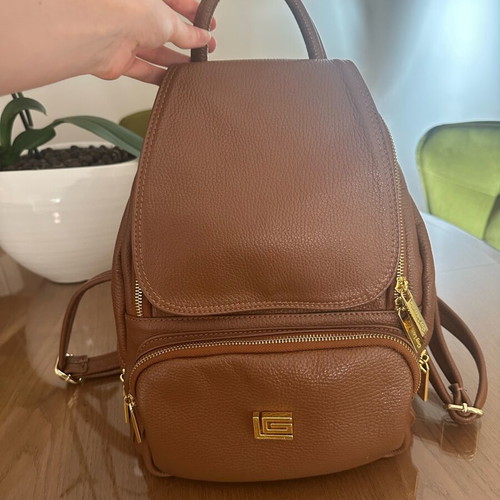 Guy Laroche leather brown backpack like new