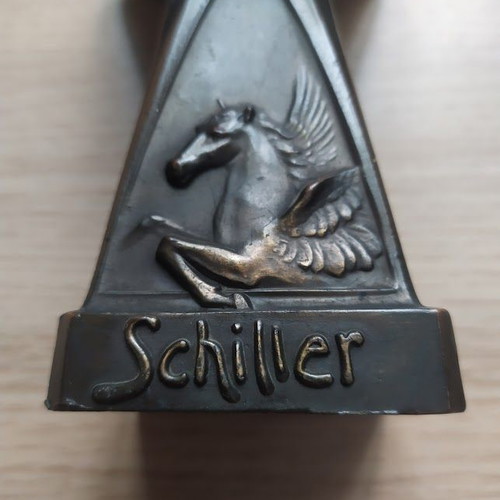 Friedrich Schiller Metal Bust vintage, like new, 18x7 cm