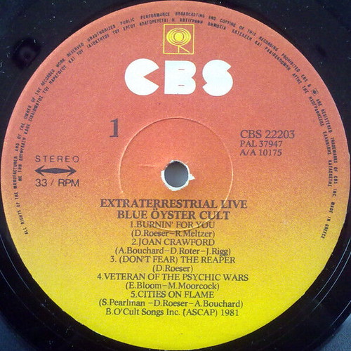 Extraterrestrial Live record used, metal genre