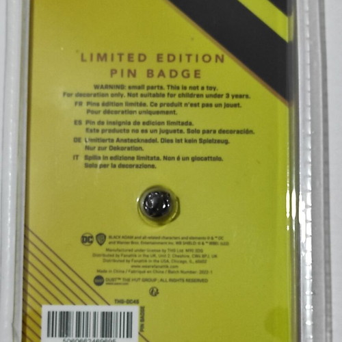 Black Adam enamel pin badge new, limited edition collectible
