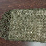 Handmade table runner with beads and lace