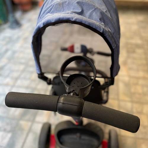 ABO tricycle used with adjustable canopy and parent handlebar