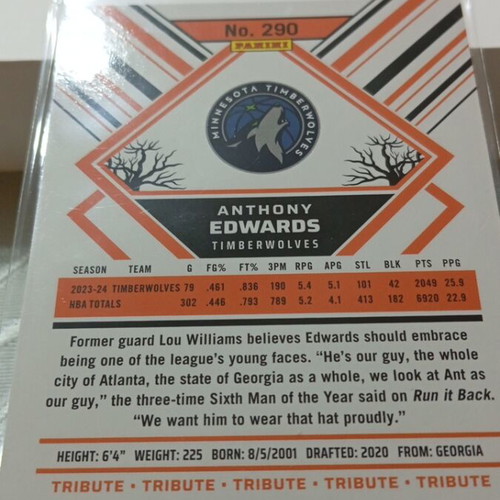 Anthony Edwards NBA Hoops Haunted Hoops Holo Web Parallel card