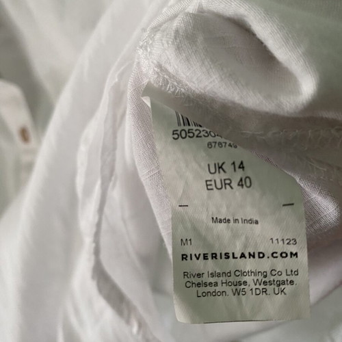 Long women's shirt River Island new, white, size L