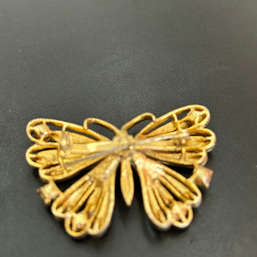 Antique brooch and gold-plated earrings set used