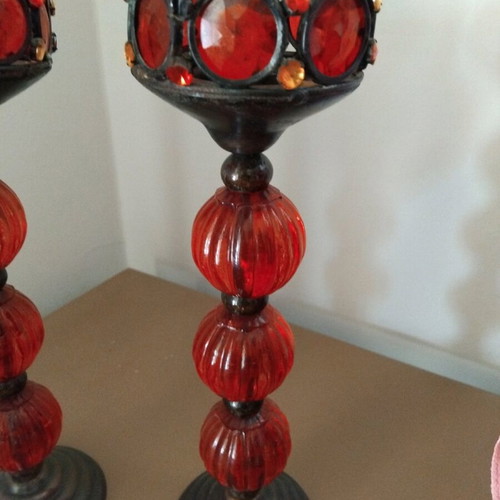 Candlesticks set of two, height 29 cm and width 9 cm