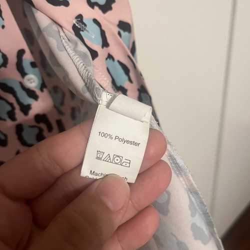 Leopard shirt Shein like new, size L, pink and turquoise