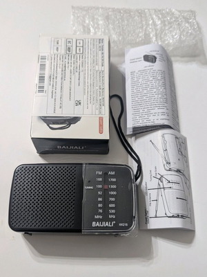 Baijiali KK218 Portable Analog Retro Radio Black New