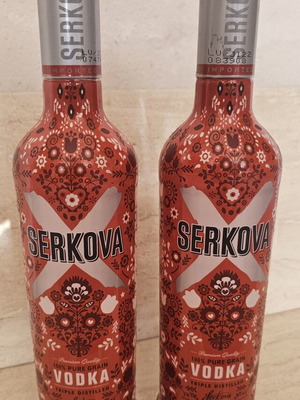 Serkova Vodka Xmas Edition 2021, like new, pack of 2 empty bottles