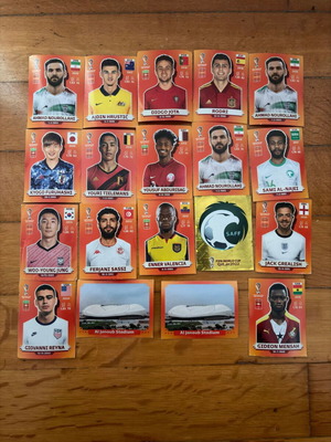 Adrenalyn and Panini World Cup 2022 stickers like new, set