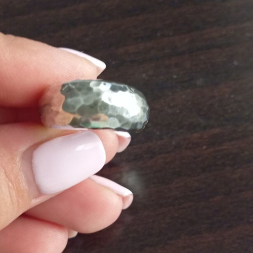 Silver ring 950 handmade, forged, like new, size 56-57