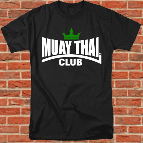 Black cotton short sleeve t shirt Muay Thai Kick Boxing new