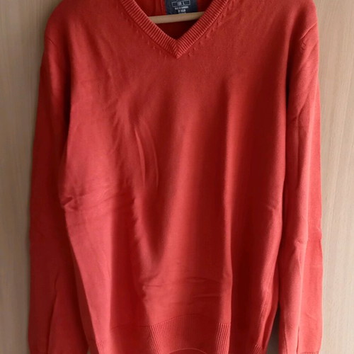 Men's Sweater new, size L, red and orange