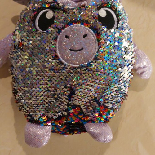 Shimmeez 8" Maggie Unicorn Sequin Plush Stuffed Animal like new
