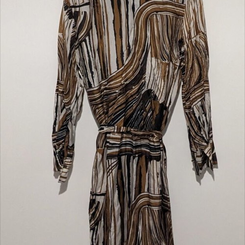 Lady Manhattan silk dress like new, brown and black, size L