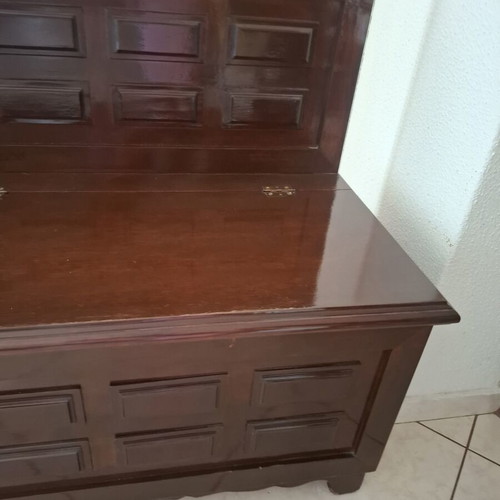 Paulo sofa like new with storage carved wood