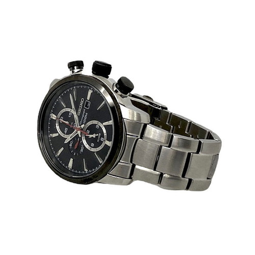 Seiko chronograph used quartz 44mm with alarm men's watch